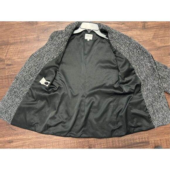 Armani Collezioni Black/White Tweed Wool Sequins Blend Blazer Size 8 w/COA - Picture 11 of 16